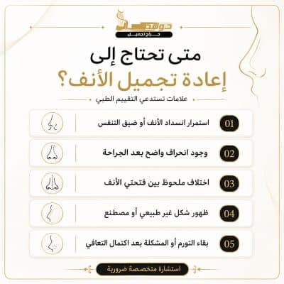 متى تحتاج الحالة إلى إعادة تجميل الأنف؟
