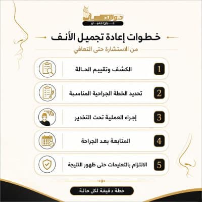 خطوات إجراء إعادة تجميل الأنف