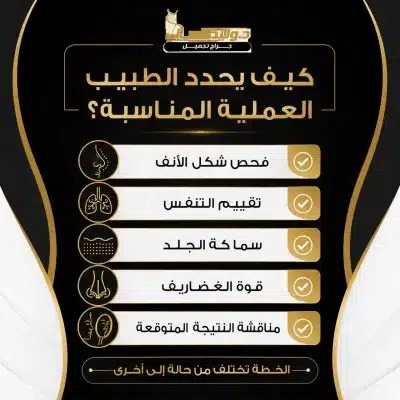 يف يختار الطبيب نوع عمليات تجميل الأنف